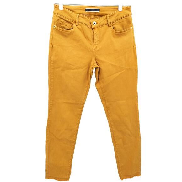 Massimo Dutti Women's Jeans Skinny fit Mid Rise Color Yellow - Picture 1 of 11